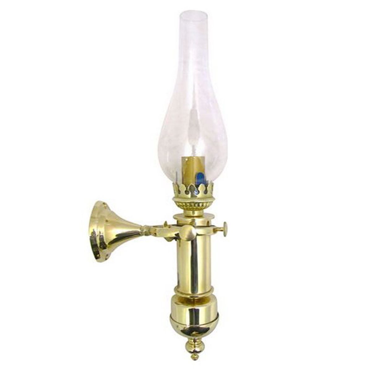 AG Tall Brass Gimbal Electric Lamp with Chimney (No Bulb) VL-104