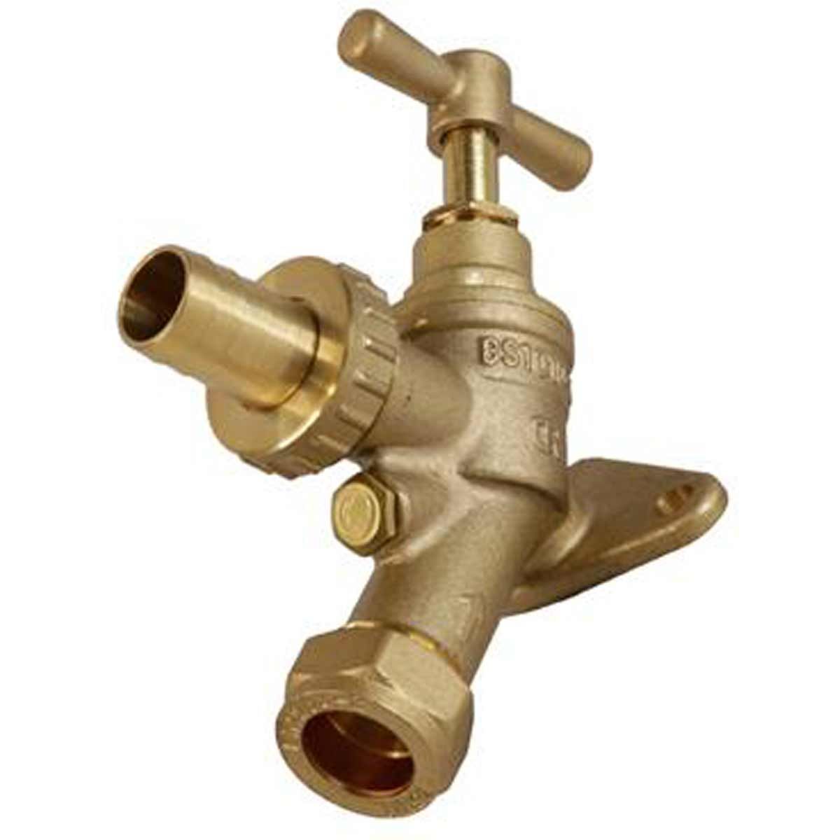 DZR Brass Outdoor Garden Tap with Wall Mount and Double Check Valve Y1576