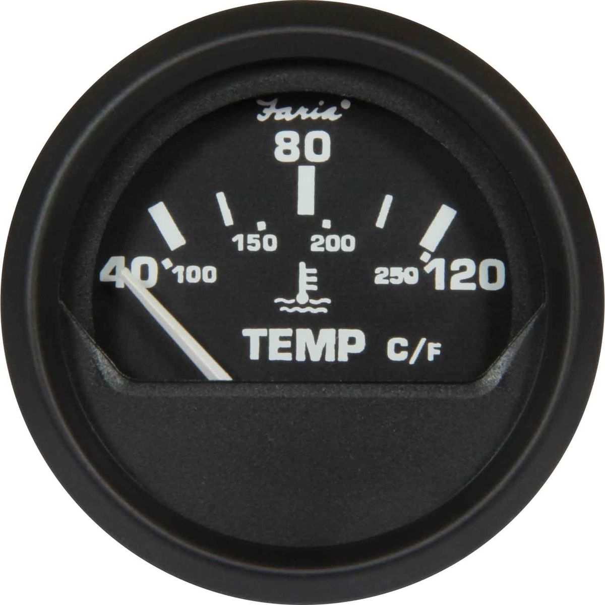 Faria Beede Water Temperature Gauge in Euro Black Style (Euro Resist) FAR12814