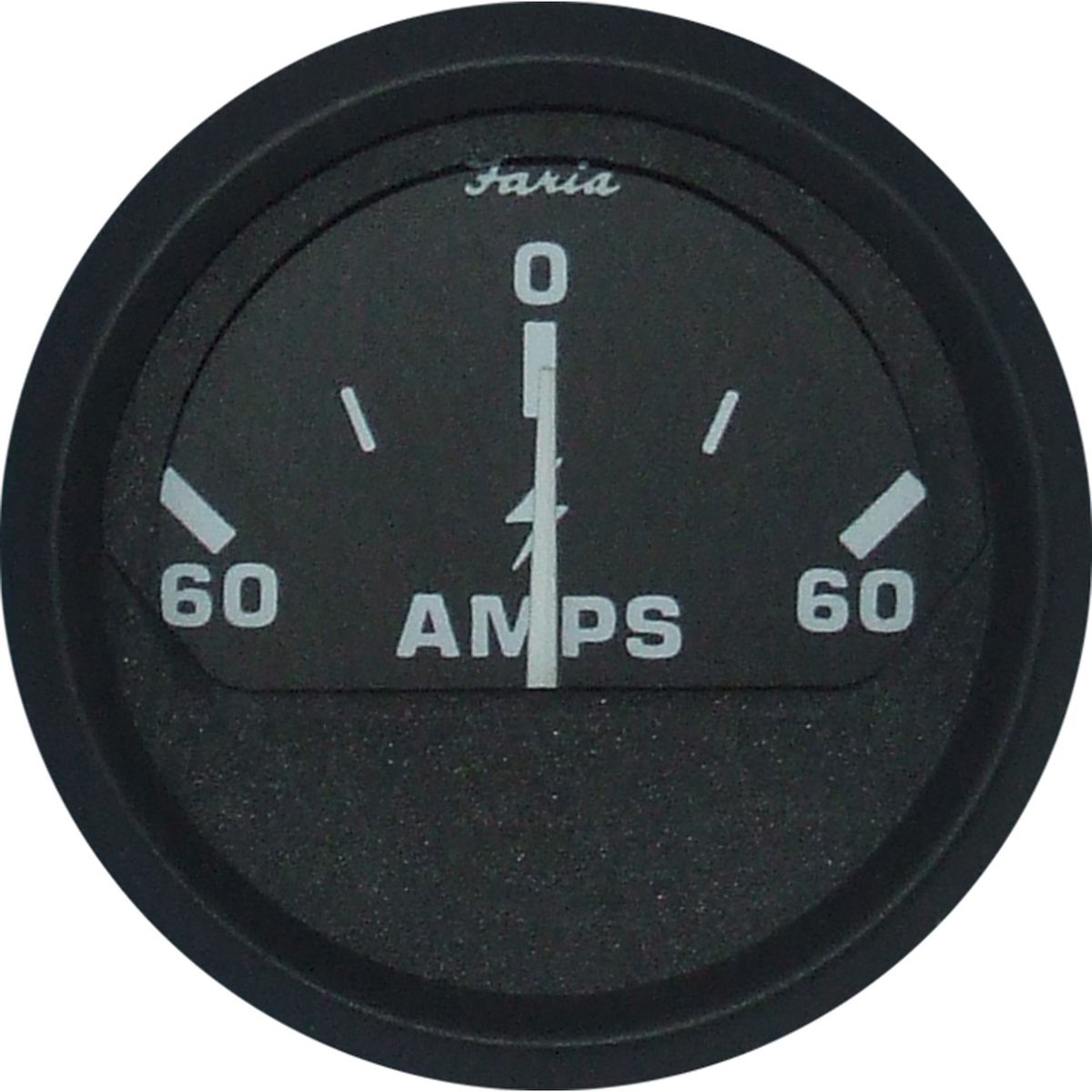 Faria Beede Ammeter Gauge 60-0-60 (Aluminium Bezel / Euro Black) FAR12822