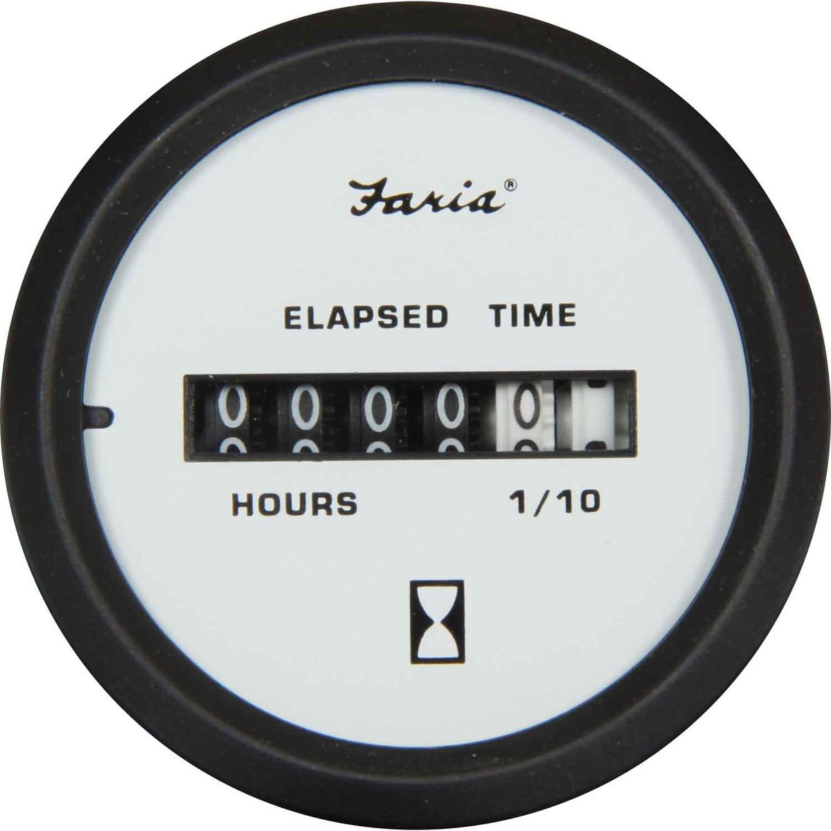 Faria Beede Hourmeter Gauge in Euro White Style (12V / 24V) FAR12913