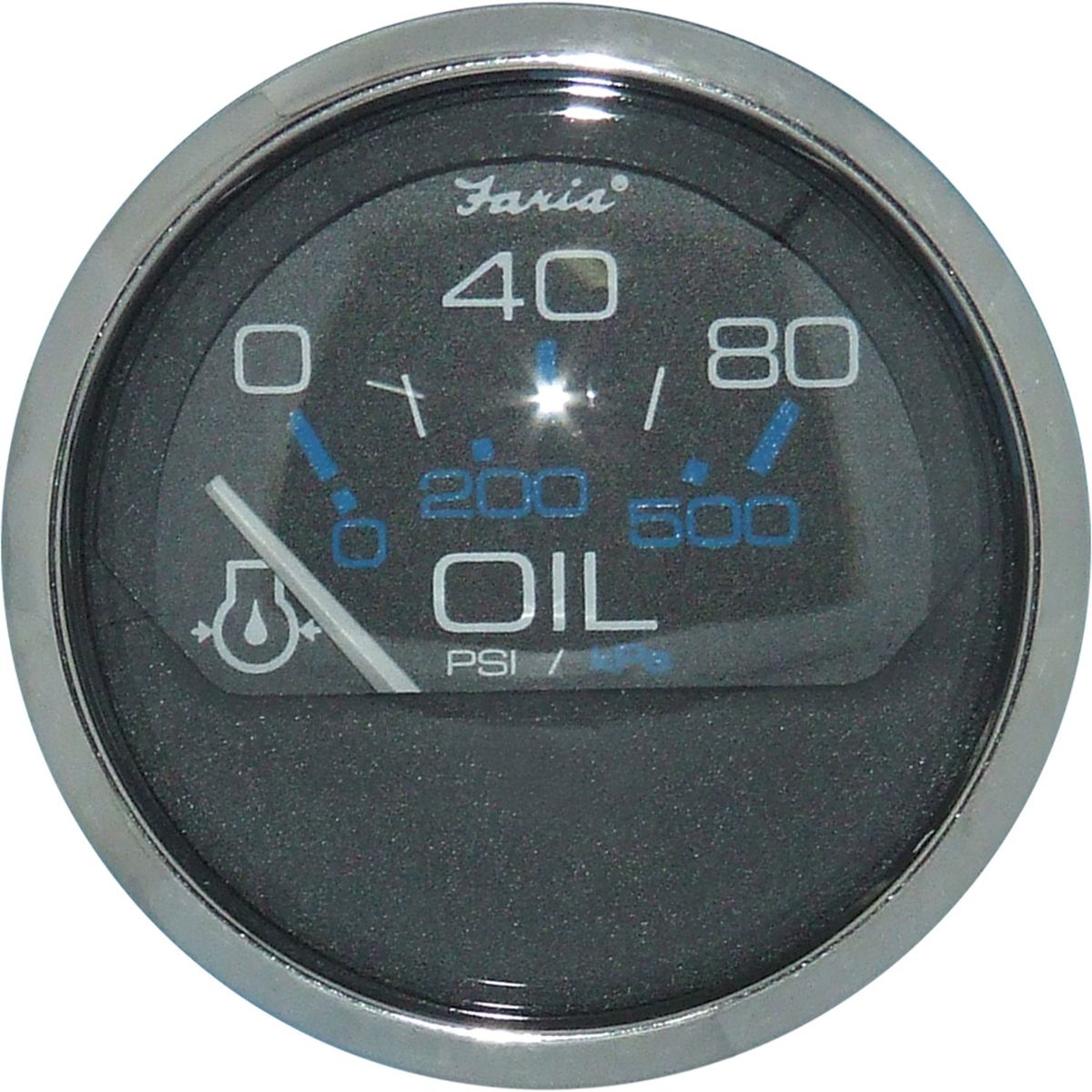 Faria Oil Pressure Gauge 80PSI in Chesapeake SS Black (US Resist) FAR13702