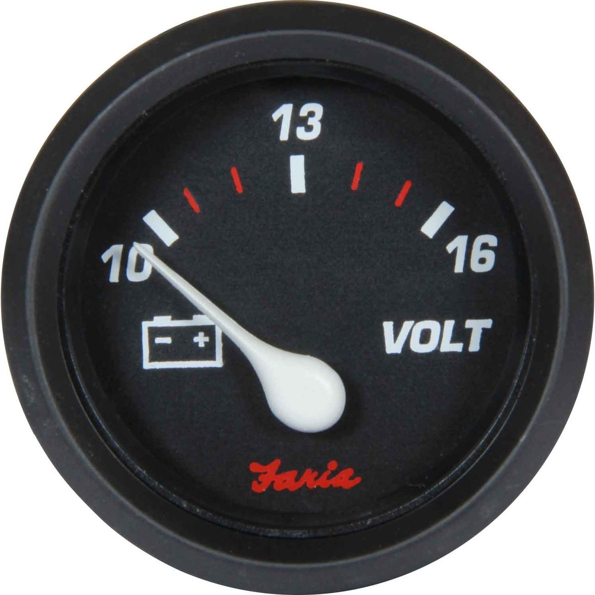 Faria Beede Voltmeter Gauge in Professional Red Style (12V) FAR14605