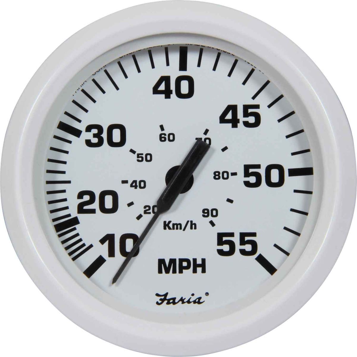 Faria Beede Speedometer in Dress White (Mechanical Pitot / 55MPH) FAR33112
