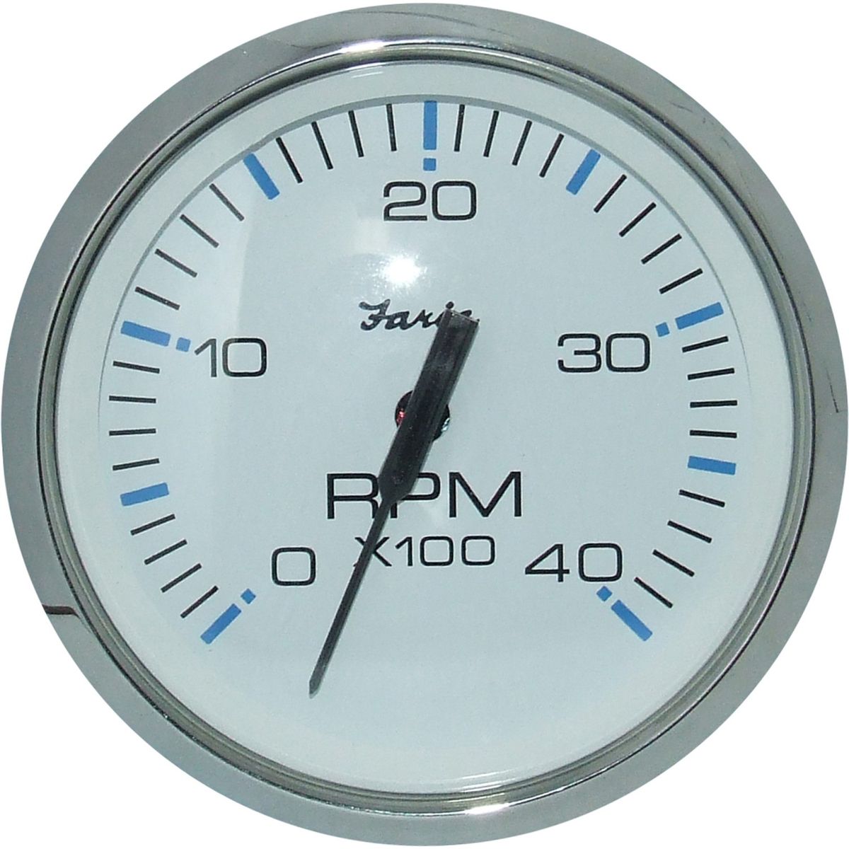 Faria Tachometer in Chesapeake SS White (4000RPM / Magnetic Flywheel) FAR33818
