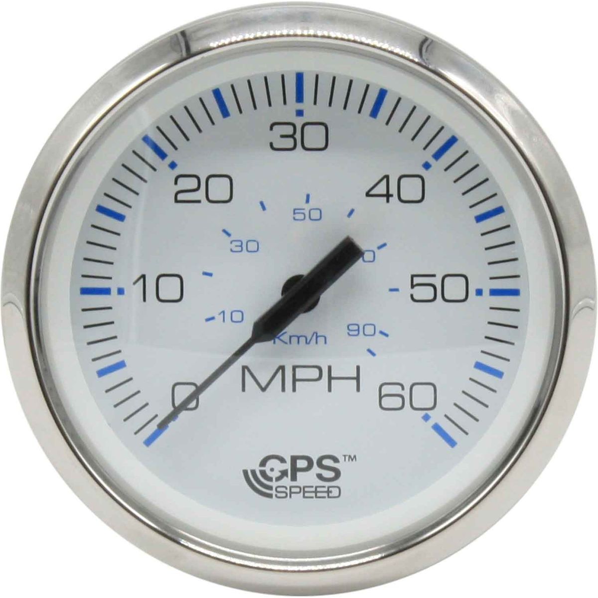 Faria Beede Speedometer in Chesapeake SS White Style (GPS / 60MPH) FAR33839