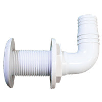 Lalizas Thru-Hull Elbow 90º, Hose Ø25mm, Plastic, White