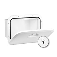 TOP LINE Storage Hatch w/Lock, White, 270x375mm