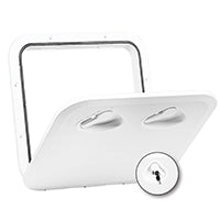 TOP LINE Hatch w/Lock, White, 370x375mm