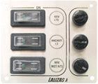 Lalizas Switch panel ''Sp3 Ultra'', 3 waterproof switches, Inox 316, 12/24V
