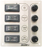 Lalizas Switch panel ''Sp4 Ultra'',4 waterproof switches, Inox 316, 12/24V
