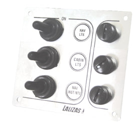 Lalizas Switch Panel ''SP3 “Economy”, 3 waterproof switches, Inox, 12/24V,
