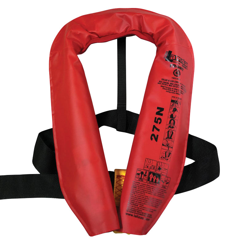 Lalizas Inflatable Lifejacket Lamda, Auto, 275N, w/ Zipper, SOLAS/MED-MER