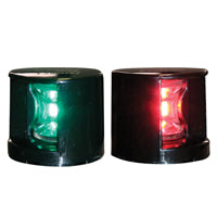 FOS LED 12 Starboard & Port Lights 112,5°, Deck mounted, Set, with black housing