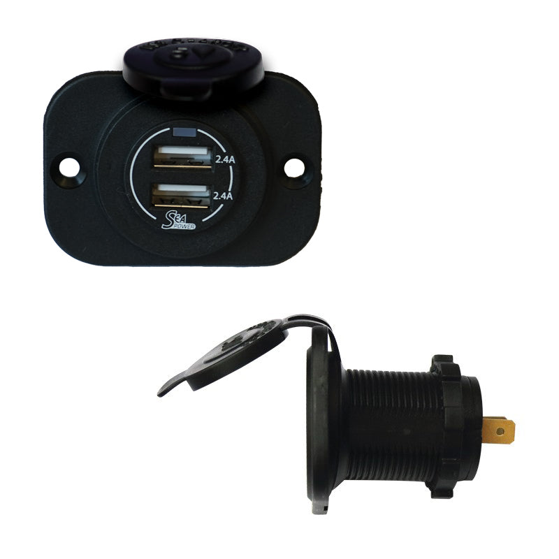 Lalizas Dual Port USB Socket 12/24V DC