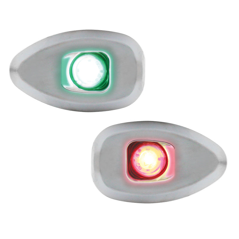 Lalizas MICRO LED 12 Starboard&Port Lights 112,5°,Side&Flush mount.,Set,Chrome Hous.,w/out holes