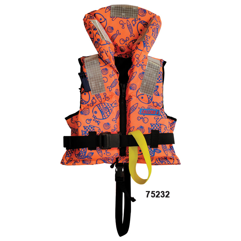 LALIZAS Lifejacket, 150N, ISO, Child, 30-40kg, Fluo Orange w/Aquatic Pattern (75232)