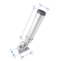 Lalizas Fishing Rod Holder (Deck type), Inox 316, L232mm, W51mm