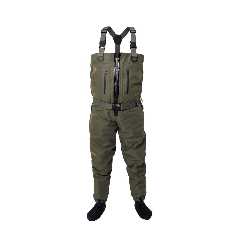 Snowbee STX2 Zip Front Breathable Stockingfoot Waders - M-FB/K