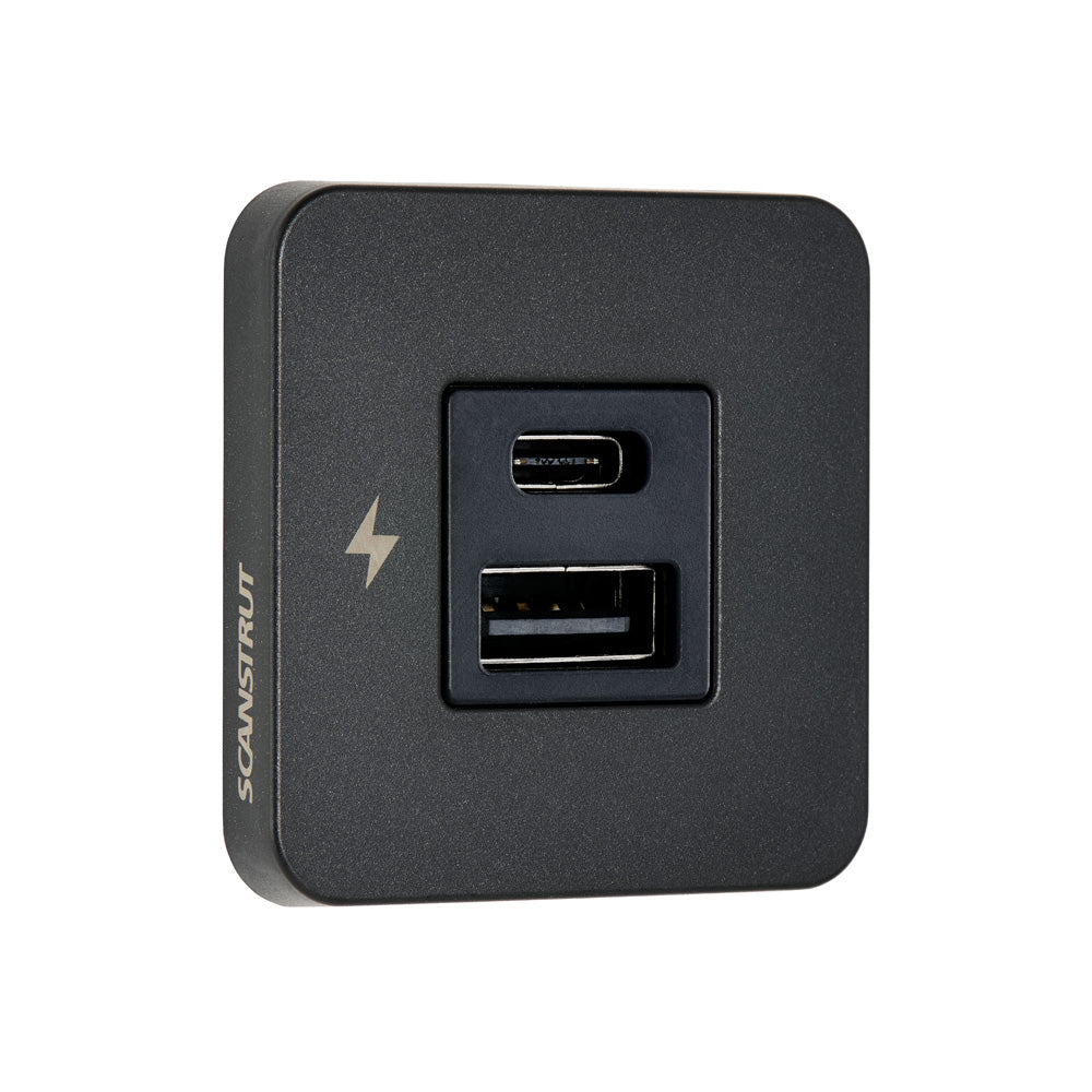Scanstrut Tile USB-A & C Fast Charging Socket - Matt Black