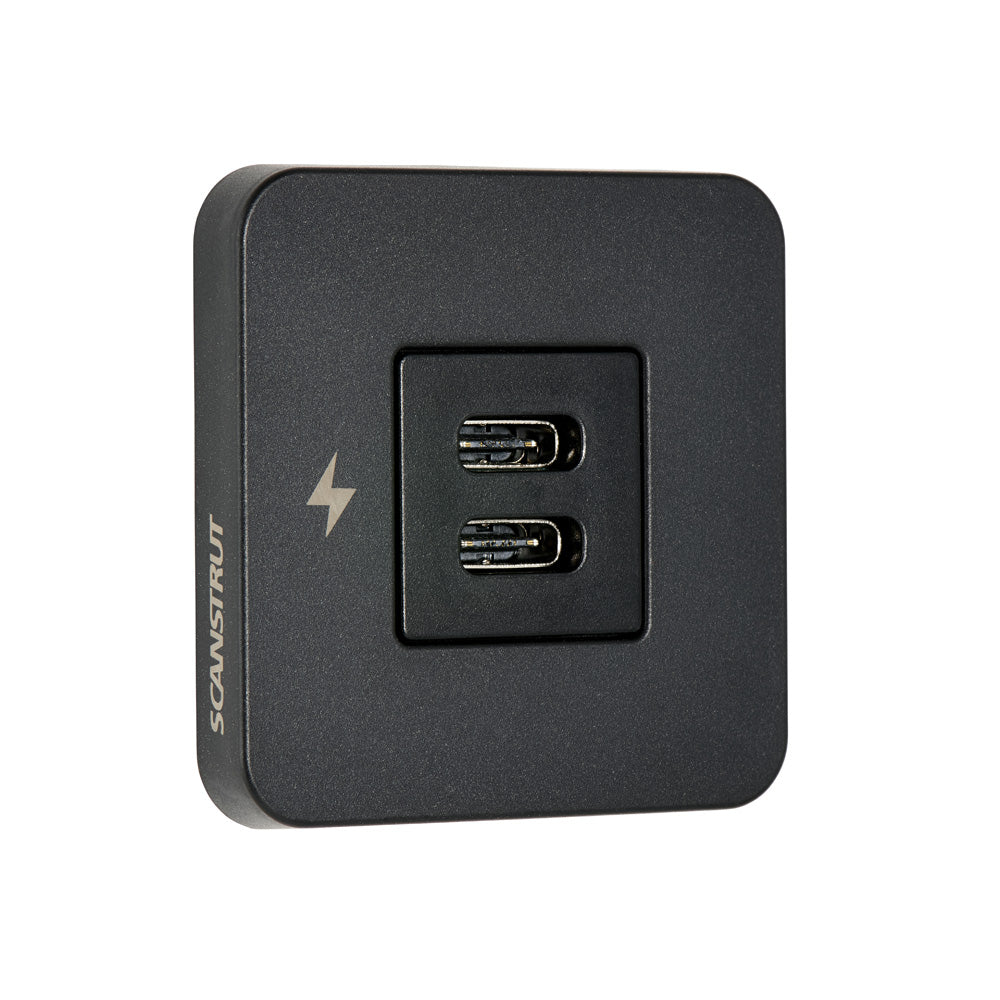 Scanstrut Tile Dual USB-C Fast Charging Socket - Matt Black