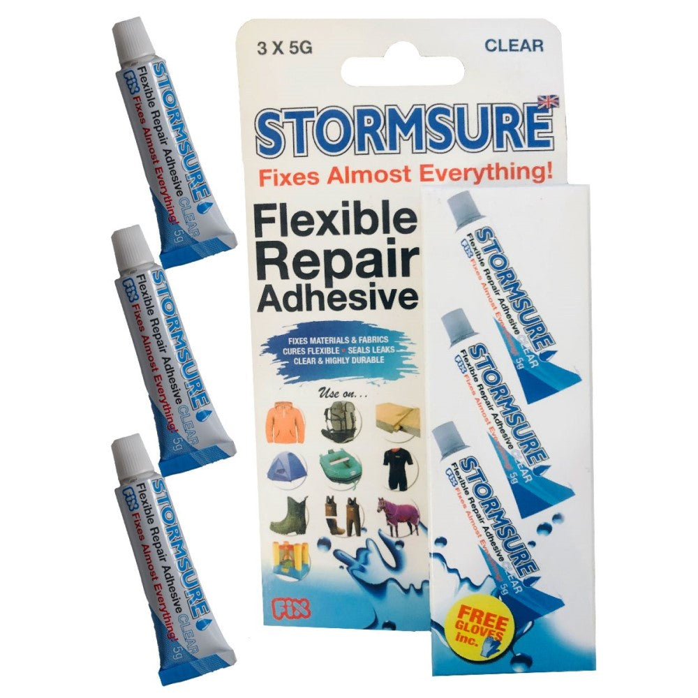 Stormsure Clear Flexible Repair Adhesive (3 x 5g Tubes)