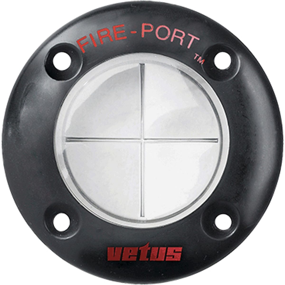 Vetus Black Fire Port with Straight Hose Adaptor (38mm Hole, 76mm OD) V-FIREPORTB