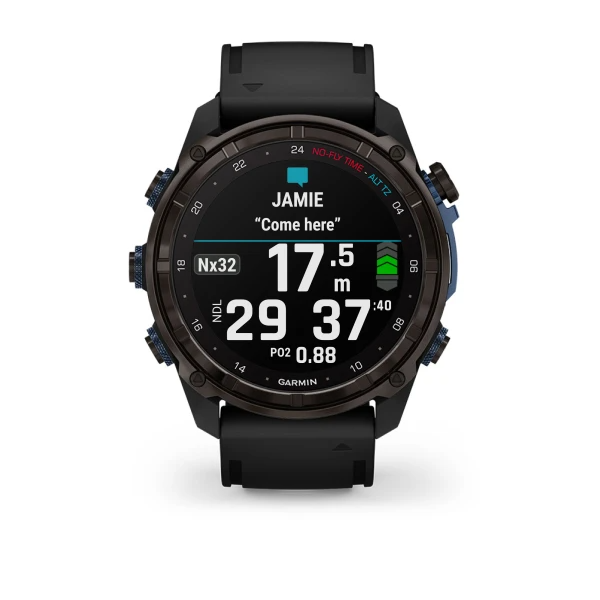 Garmin Descent™ Mk3i – 51 mm Carbon Grey DLC Titanium with Black Silicone Band - waterworldsports.co.uk