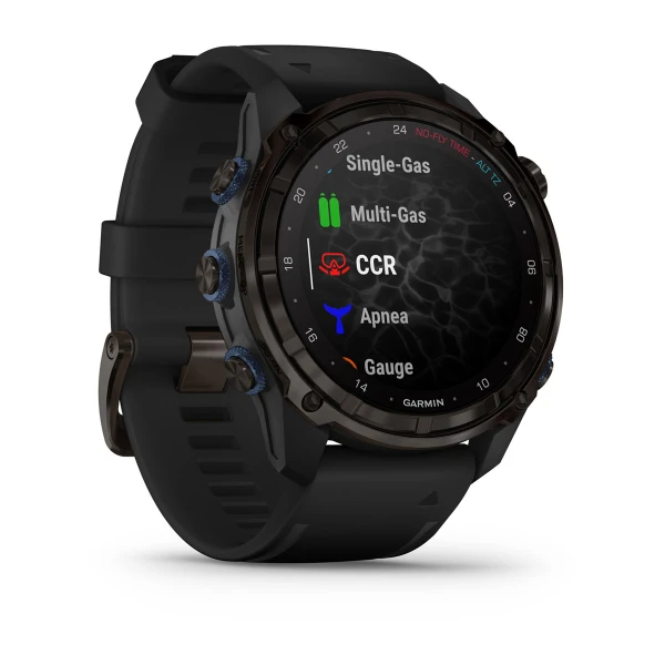 Garmin Descent™ Mk3i – 51 mm Carbon Grey DLC Titanium with Black Silicone Band - waterworldsports.co.uk