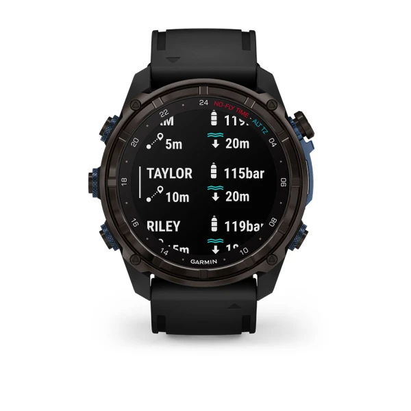 Garmin Descent™ Mk3i – 51 mm Carbon Grey DLC Titanium with Black Silicone Band - waterworldsports.co.uk