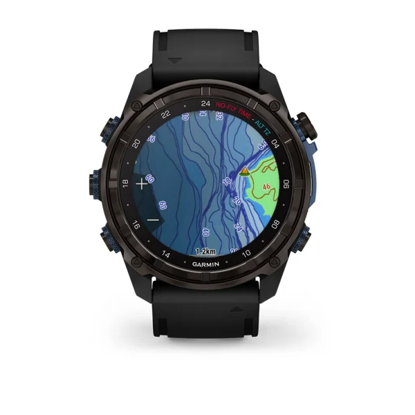 Garmin Descent™ Mk3i – 51 mm Carbon Grey DLC Titanium with Black Silicone Band - waterworldsports.co.uk