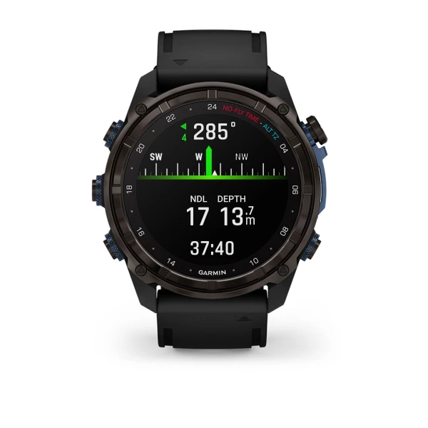 Garmin Descent™ Mk3i – 51 mm Carbon Grey DLC Titanium with Black Silicone Band - waterworldsports.co.uk