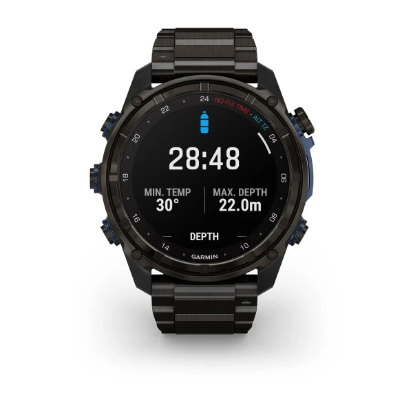 Garmin Descent™ Mk3i – 51 mm Carbon Grey DLC Titanium with DLC Titanium Band - waterworldsports.co.uk