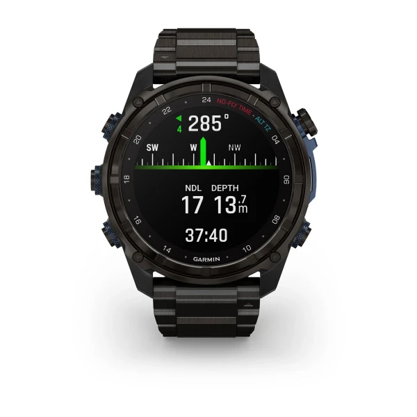 Garmin Descent™ Mk3i – 51 mm Carbon Grey DLC Titanium with DLC Titanium Band - waterworldsports.co.uk