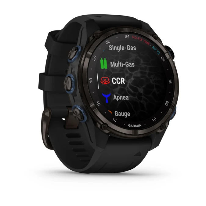 Garmin Descent™ Mk3i – 43 mm Carbon Grey DLC Titanium with Black Silicone Band - waterworldsports.co.uk