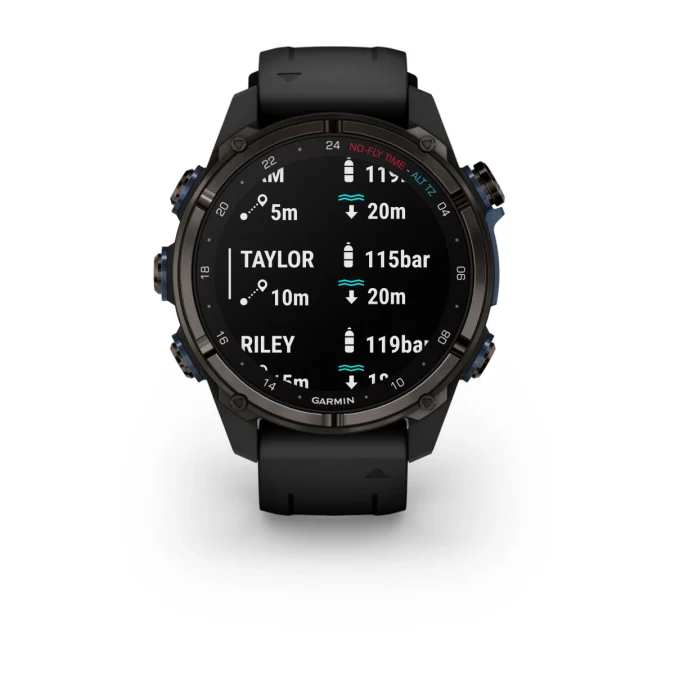 Garmin Descent™ Mk3i – 43 mm Carbon Grey DLC Titanium with Black Silicone Band - waterworldsports.co.uk