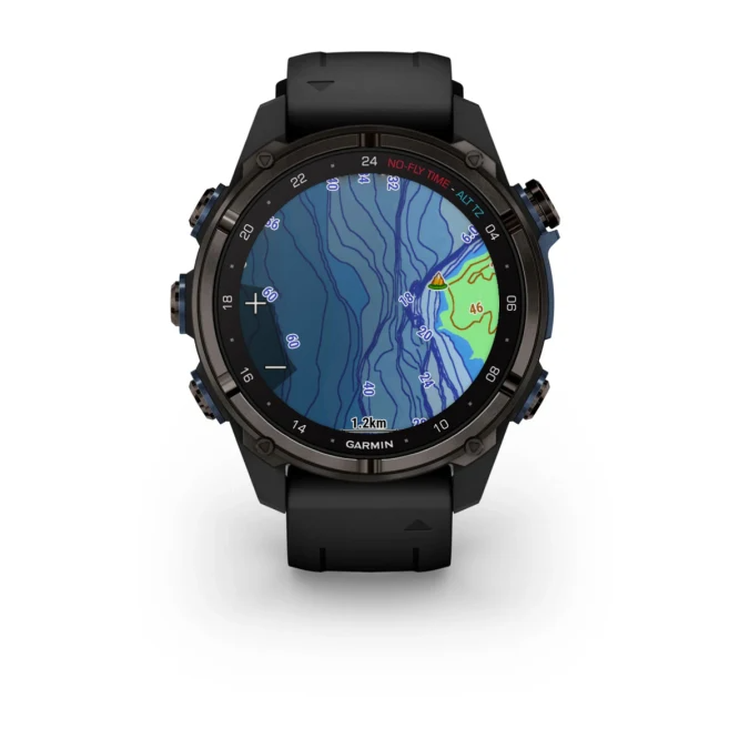 Garmin Descent™ Mk3i – 43 mm Carbon Grey DLC Titanium with Black Silicone Band - waterworldsports.co.uk