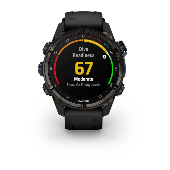 Garmin Descent™ Mk3i – 43 mm Carbon Grey DLC Titanium with Black Silicone Band - waterworldsports.co.uk