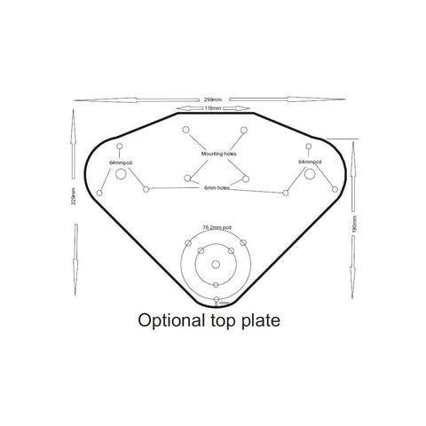 Echomax Top Plate for Combi MK2 Bracket - Black