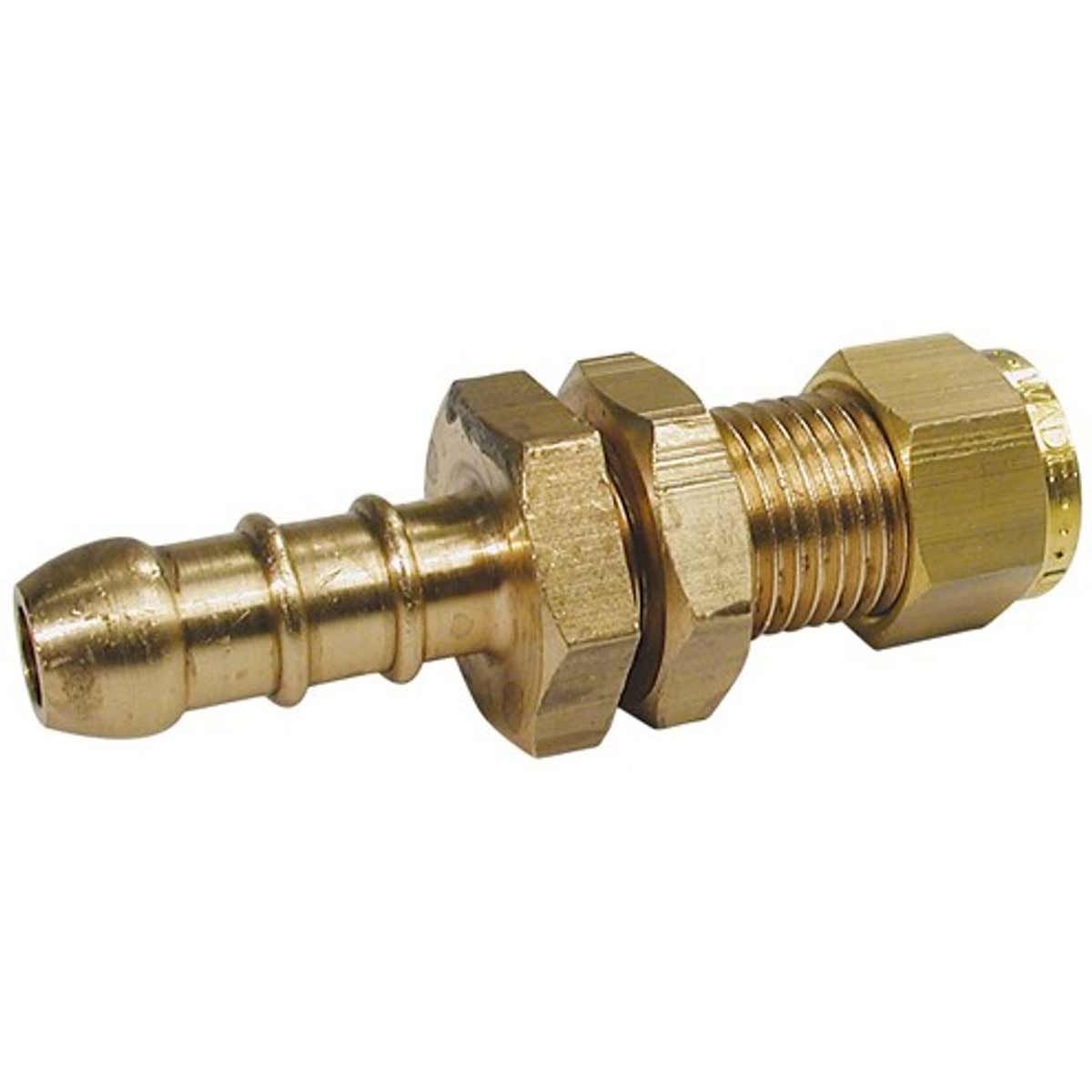 AG Brass Bulkhead Hose Tail (3/8" Compression to 3/8" Hose Tail) 1-16217
