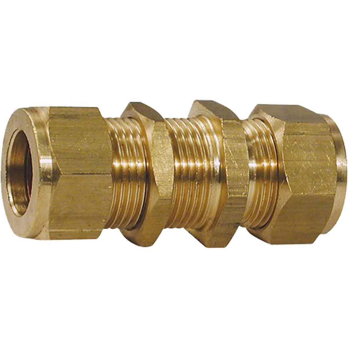 Wade Brass Compression Bulkhead Coupling (1/2" OD / 3/4" Bulkhead) 1-17555