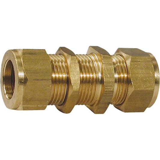 Wade Brass Compression Bulkhead Coupling (1/2" OD / 3/4" Bulkhead) 1-17555