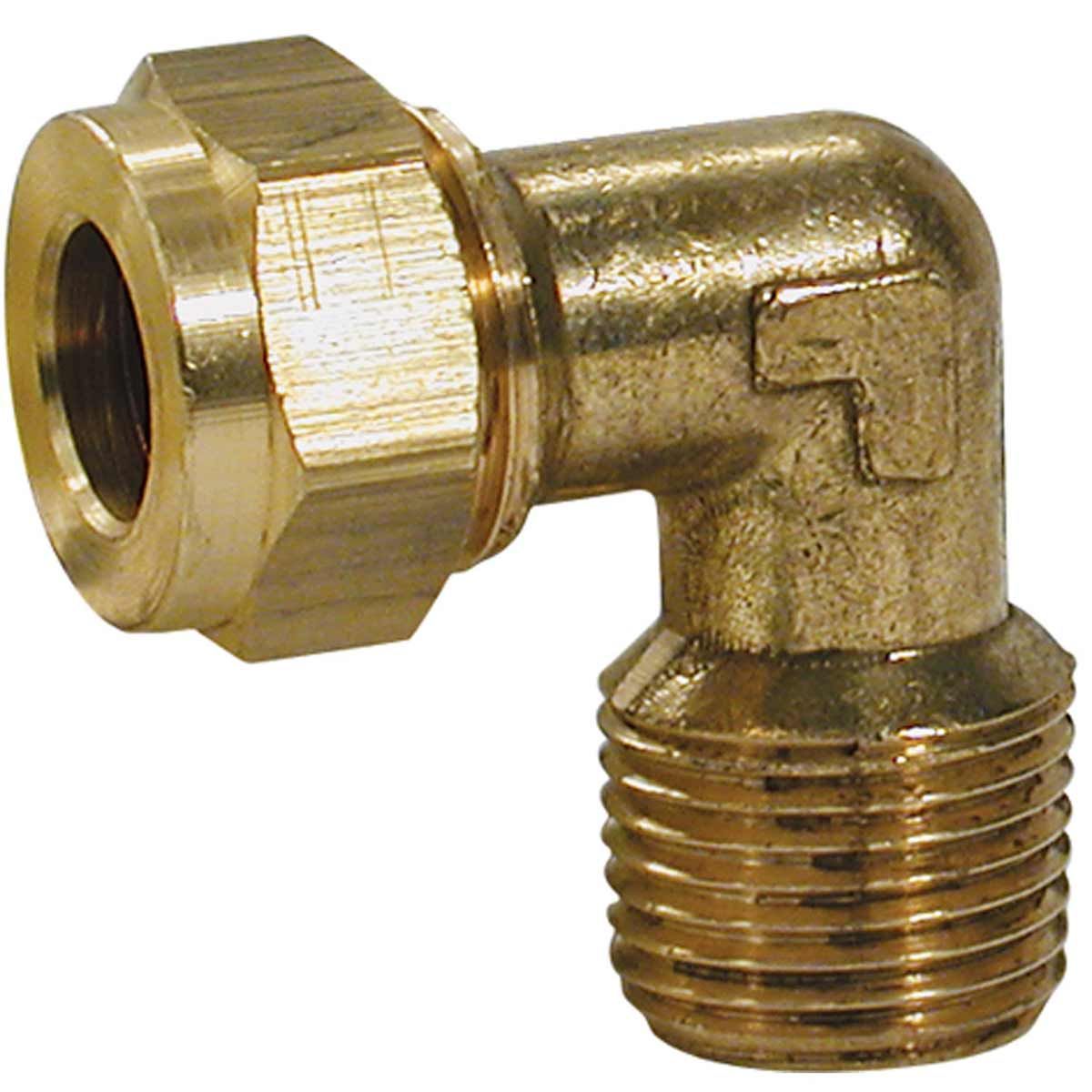 AG Brass Compression Elbow (3/8" BSPT Male to 5/16" Compression) 1-18555