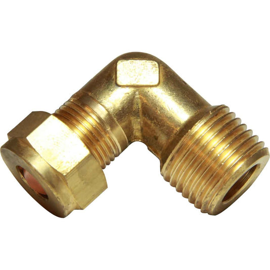 AG Brass Compression Elbow (1/2" BSPT Male to 3/8" Compression) 1-18580