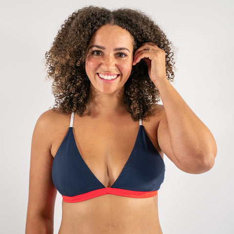 Fourth Element BAHAMAS BIKINI TOP NAVY/WHITE/CORAL LARGE