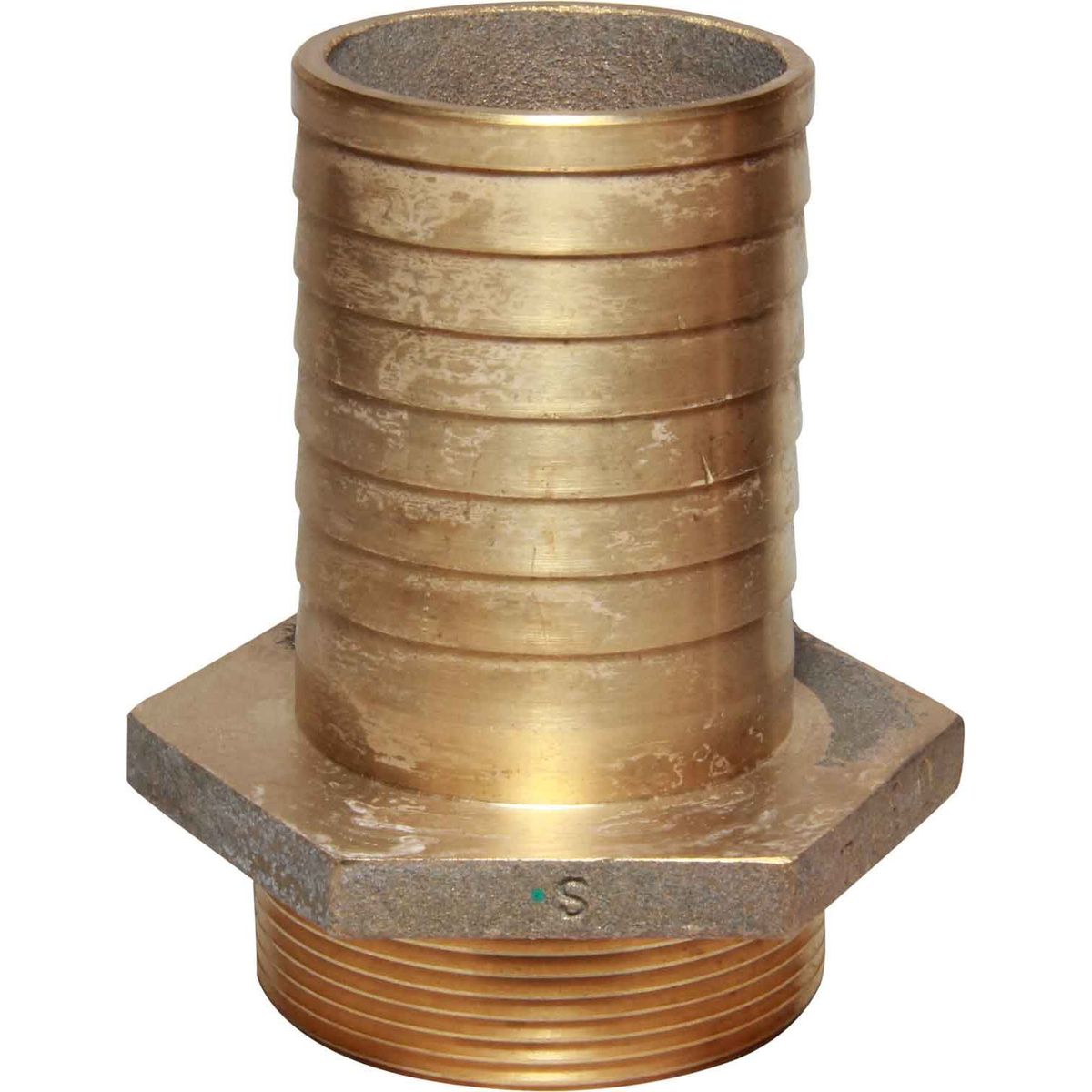 AG Bronze Straight Hose Tail (2" BSP Male to 51mm Hose) 1-72116