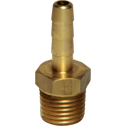 AG Brass Straight Hose Tail (1/4" BSPT Male to 6mm Hose) 1-75990