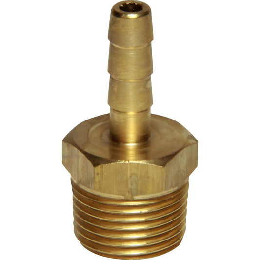 AG Brass Straight Hose Tail (3/8" BSPT Male to 6mm Hose) 1-75998