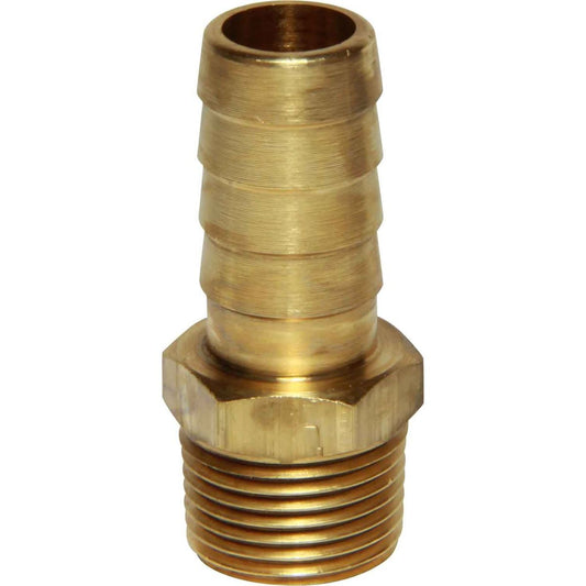 AG Brass Straight Hose Tail (3/8" BSPT Male to 13mm Hose) 1-76003