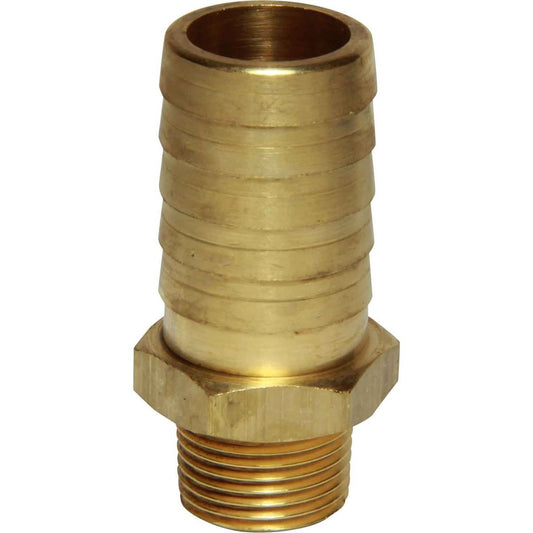 AG Brass Straight Hose Tail (3/8" BSPT Male to 19mm Hose) 1-76005